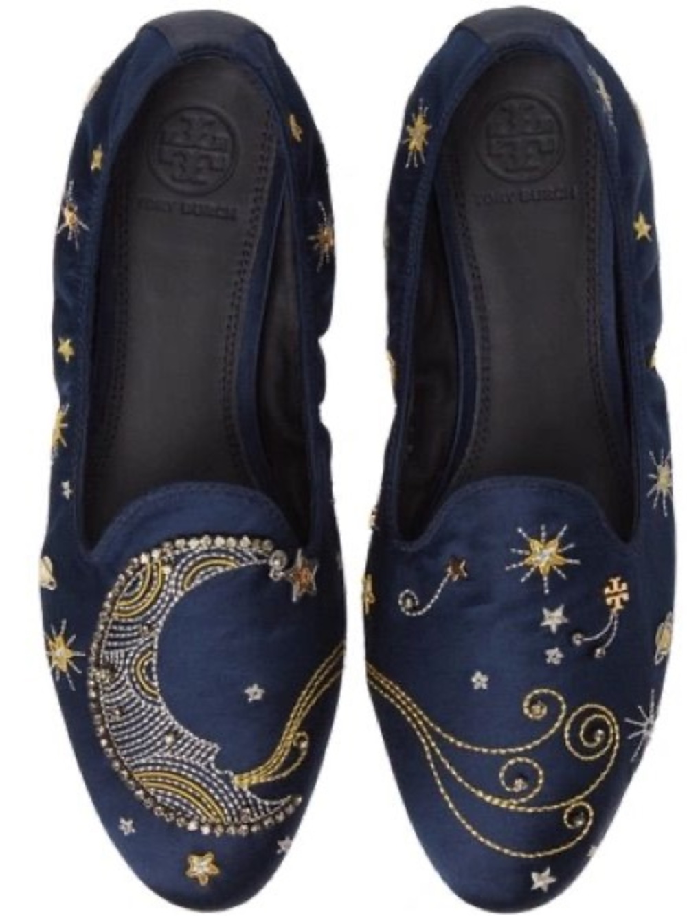 Tory Burch Olympia Perfect Navy Satin Loafer - Size 9.5 - NIB